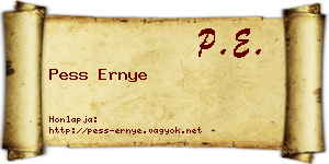 Pess Ernye névjegykártya